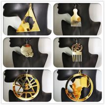 Acrylic Africa Map Mirror Earrings