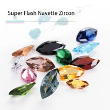 Astrobox Navette Zirkon Edelstein zum Aufnähen, Strass, Pointback-Kristallsteine, lose Perlen, DIY-Kleidungszubehör, Bekleidungsschmuck