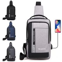 Lässige Oxford Herren Brusttasche mit USB-Ladeans chluss Outdoor Cross Bag Herren Handtasche Schulter tasche
