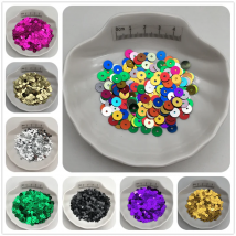 10g Silberbasis 3mm 4mm 5mm 6mm 8mm flache runde Pailletten Glitzer Pailletten für Kleidung, Schuhe. Kinder DIY. Handwerk handgemachtes Accessoire