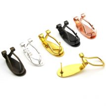 10 Teile/los Kupfer Hypoallergen Flache Rückseite Ohrring Bolzen Blank Basis mit Ohrringe Clips für DIY Ohrring Komponenten Schmuck Machen