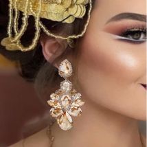 Neue Aretes Design Große Bunte Kristall Ohrringe Hohe-Qualität Mode Strass Schmuck Zubehör Für Frauen Großhandel
