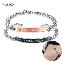 Personalisieren Kunden Liebhaber Name Paar Armband Für Frauen Männer Geschenk Schmuck Edelstahl Einstellbare Kette Puzzle Armbänder