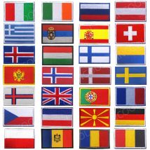 Gestickte Aufnäher Russland Deutschland Slowakei Litauen Moldawien Laube Mazedonien Montenegro Schweiz Spanien Frankreich Aufnäher