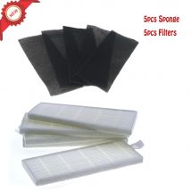 5 Stück Schwamm + 5 Stück Filter für ILIFE Roboter Ersatz für Chuwi ilife A4 A4S A6 Roboter-Staubsauger Hepa-Filter