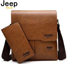 JEEP BULUO torba męska 2 sztuk/zestaw mężczyźni skórzane torby listonoszki na ramię biznesowe torby typu Crossbody na co dzień znane marki męskie Drop Shipping