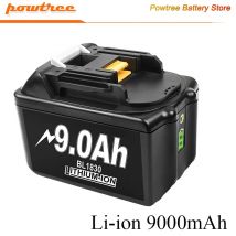 Powtree BL1860 Akku 18V 9000mAh Li-Ion für Makita Batterie BL1840 BL1850 BL1830 BL1860B 9,0 Ah Power