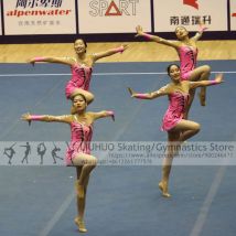 Wettbewerb Rhythmische Trikots Bühne Tragen Kind Kinder Clubs Aerobic Cheerleading Miao Schmuck Kleid Uniformen BD916