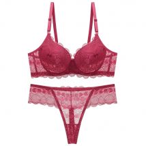 Sexy push-up einstellbar spitze unterwäsche annehmen zusätzliche brust bh verdickung bh tanga set hohe qualität dessous set