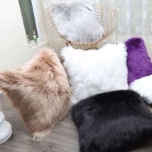 Doppeltes Fell, flauschiger Kissenbezug, langer Plüsch-Woll-Kissenbezug, dekorativer Winter-weicher Kissenbezug für Sofa, Bett, Dekokissen