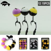 15PCS Schwimmenden Fischen Boilies Karpfen Köder Blase Bälle Twin Farbe Angeln Köder Haar Rig Schaum Boilies Angeln Locken für ronnie Rigs