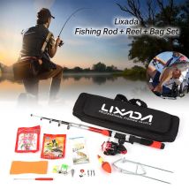 Lixada canna da pesca mulinello Combo Kit completo con 2 pezzi 2.1m canne da pesca telescopiche mulinelli da Spinning esche da pesca ganci borsa da pesca