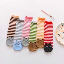 Mode Cartoon Socken Frauen Katze Fußabdrücke 3D Tiere Stil Gestreiften Warme Baumwolle Socken Dame Boden meias Socken für Weibliche