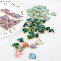 2 teile/los 19x15mm Fan-förmigen Harz Charms Anhänger fit Ohrring Armband DIY Handwerk Schmuck Zubehör Goldene-farbe Gold Basis