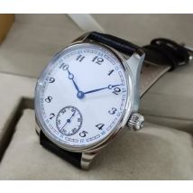 41mm No Logo White Enamel Dial Asian 6498 Watch 17 Jewels Mechanical Hand Wind Movement Men's  Luxury Gift GR128-20