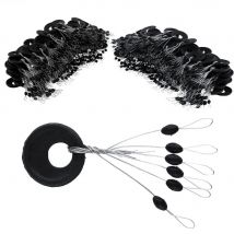 10-200 Sets Highly Commend S M L Black Rubber Space Beans Oval Stopper Fishing Bobber Float Catfish Flotador Fishing Float