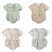 Sanlutoz Neugeborenen Blumen Baby Mädchen Bodys Baumwolle Baby Body Kurzarm Sommer Infant Kleidung Prinzessin