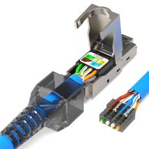 Złącze CAT7 RJ45 50U Nie wymaga narzędzi do zaciskania Kabel sieciowy Cat6A Moduł ponownego użycia Cat5e Ekranowany zacisk FTP 8P8C