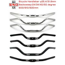 UNO Bicycle Swallow Handlebar M Type Aluminum Alloy 31.8*600/610/620mm Black Silver Retro Comfort City Road Handlebar Bike Parts