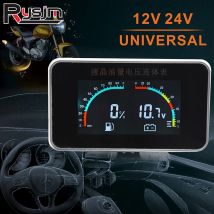 Universal 12V/24V 2 in 1 LCD Auto Digital Voltmeter Kraftstoffs tand anzeige Tankanzeige Motorrad Volt Manometer Kraftstoff Absender Alarm ga