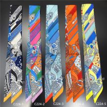 Gorgeous Saddle Print Summer Scarf 2023 Brand Design Women Skinny Bag Scarves Hair Band Neck Silk Scarf Ladies Foulard Headband