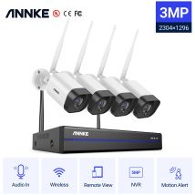 ANNKE 3MP WiFi sistema di videosorveglianza 5MP NVR 4X 3MP telecamera Ip registrazione Audio telecamere di sicurezza rilevazione AI telecamere CCTV Kit