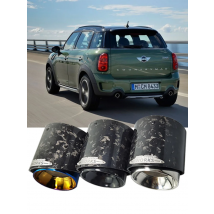 Genuine SUMSOO 1PCS Black chrome/Burnt Blue/Sliver forged carbon fiber muffler tip for Mini Cooper F R series exhaust tip