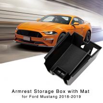 Scatola portaoggetti bracciolo per Ford Mustang 2018 2019 Console centrale interna Organizer Vassoio porta guanti con tappetino