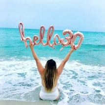 Oro rosa Ciao 30 Baby Palloncini Baby Shower 10/13/15/21/25th 30th Birthday Party Decor 21 30 numero Palline Gonfiabili Air Globos