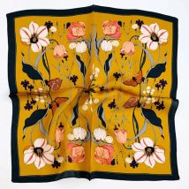 2025 neue 100% Reine Seide Schal Frauen Hals Haar Foulard Bandana Quadrat Kleine Stirnband Hijab Druck Poncho Schals Pashmina