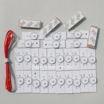 Striscia di retroilluminazione a LED 30 pezzi 3V SMD Perline lampada con lente ottica per riparazione TV LED da 32-65 pollici (3V con cavo) 100% NUOVO