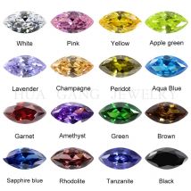 Marquise-Form, Zirkonia-Stein, mehrfarbig, Brillantschliff, lose CZ-Synthetik-Edelsteine, Perlen für Schmuck, AAAAA, 1,5 x 3 mm bis 5 x 10 mm