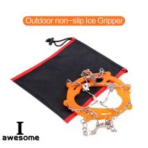 8 denti acciaio al Manganese Ice Gripper Spike per scarpa antiscivolo escursionismo arrampicata Snow Spikes ramponi tacchetti catena artigli Grips stivali