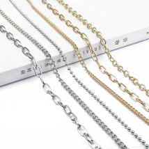 1-2Meters KC Gold/Rhodium Plated Iron Necklace Chain for Jewelry Making Findings DIY Necklace Chains Materials Handmade
