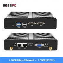 BEBEPC Industrieller lüfterloser Mini-PC Celeron 2955U Core Windows 10 Dual LAN 2 RS232 2 LAN DDR3L VGA WIFI USB Mini-Computer Desktop