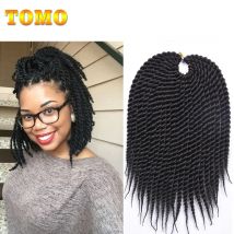 TOMO 14" 18" 22" 22 Wurzeln Synthetisches senegalesisches Twist-Haar Häkelzöpfe Häkelhaarverlängerungen Ombre Rot Flechten