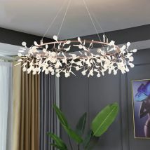 Żyrandol skandynawski wiszący żyrandol do salonu nowoczesna restauracja kuchnia lampa Firefly różowe złoto/czarna gałąź okrągła kryty