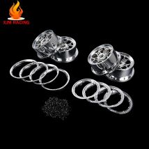 Chrom Vorne Hinten Radnabe mit Beadlock Set für 1/5 ROFUN ROVAN LT KM X2 LOSI 5IVE T Rc Auto Racing Spielzeug Teile