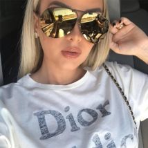 Schwarz Pilot Sonnenbrille Frauen Männer Silber Spiegel Übergroßen Metall Luxus Marke Sonnenbrille Weibliche Große Gradienten Shades Brillen UV400