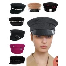 Neue Winter Frauen Hüte Newsboy Caps Flache buchstabe Militray Caps Britischen Vintage Schirmmütze