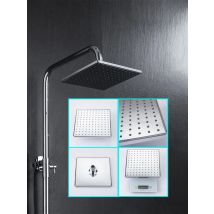 Soffione doccia Bagno 3 modalità ABS rotondo cromato Ugello salvaspazio G1/2 Bagno doccia Doccia nera regolabile