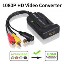 RCA S-Video zu HDMI Video Adapter Konverter Mit USB Kabel Für HDTV DVD S-Video zu HDMI kabel RCA/AV zu HDMI