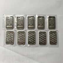 5 Pcs Non magnetic  Johnson Matthey 1 OZ  JM Silver Plated Vacuum Sealed Souvenir Coin Bar With Different Laser Serial Number