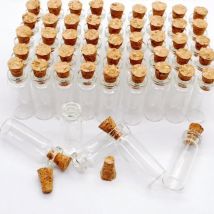 10pcs Mini Glass Bottles Glass Witchcraft Flask Cork Stopper Transparent Wishing Bottle Healing Lucky Drifting Bottle Tiny Jars