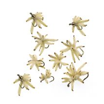 Vampfly 10pcs Ultra Maggots Fly Maggots Cluster Fresh Water Fishes Lure for Carp Fly Fishing Worm Bait #10 #12 #14 #16 #18 #20
