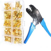 300Ppcs DJ454 U-Förmigen Kupfer Draht Crimps Terminal Kaltpressung Anschlüsse Kabel Lug Für Draht Tab Terminal Mit zange