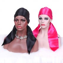 Quality Fashion Satin Scarf For Eags Silk Wig Wrap Black Pink Headband For Lace Wigs Fixed Tools Satin Edge Scarf  For Makeup