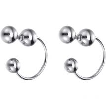 Fashion Temperament Charm Metal Fashion Hoop Earring Personality Round Bead Ball Dangle Earring For Women Girls Jewelry Supply