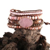 RH Fashion Handma Böhmischer Schmuck Boho Armband Gemischte Natursteine Charm 5 Stränge Wickelarmbänder Geschenk DropShipping