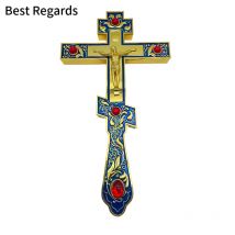HTISOK New 2026 Orthodox Cross Church Decoration Religious Wall Hanging Orthodox Blessing Pectoral Cross cruces colgante Gift